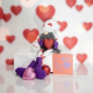 Valentine's Day Gnome with heart handcrafted
